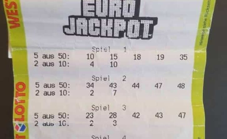 Eurojackpot vsazený tiket