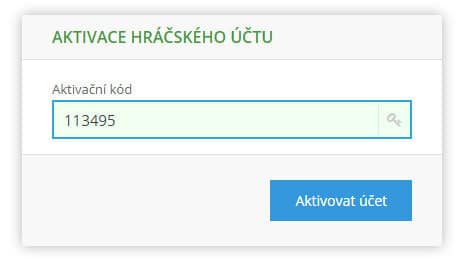Zadání aktivačního kódu z emailu při konci registrace účtu na webu účtenkova.cz