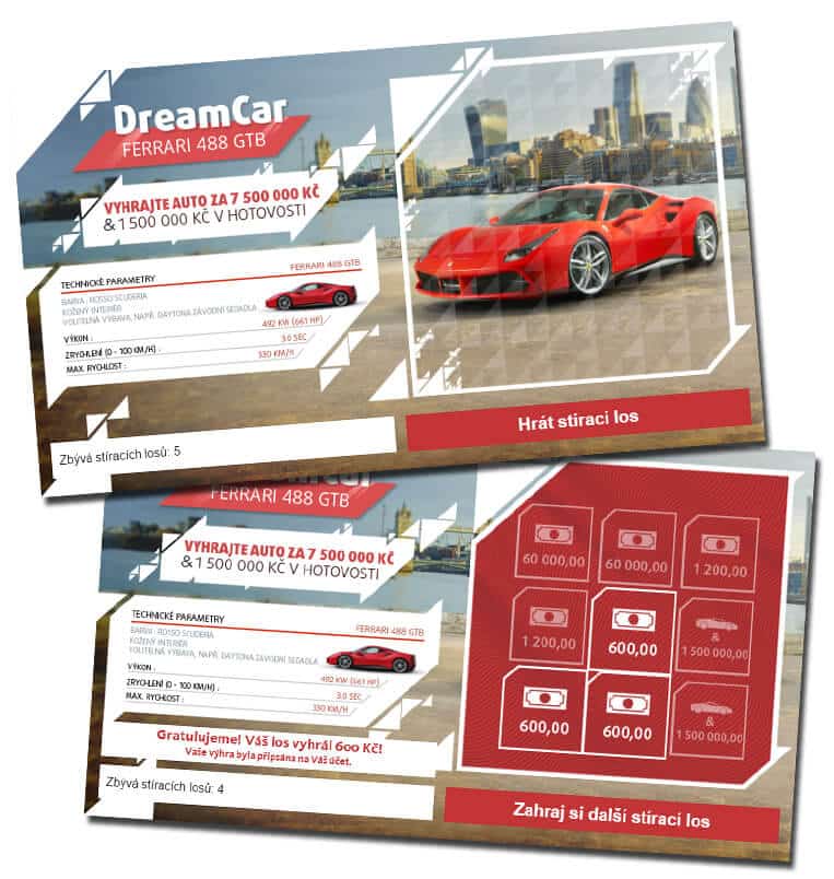 DreamCar Ferrari 488 GTB - stírací los lottoland