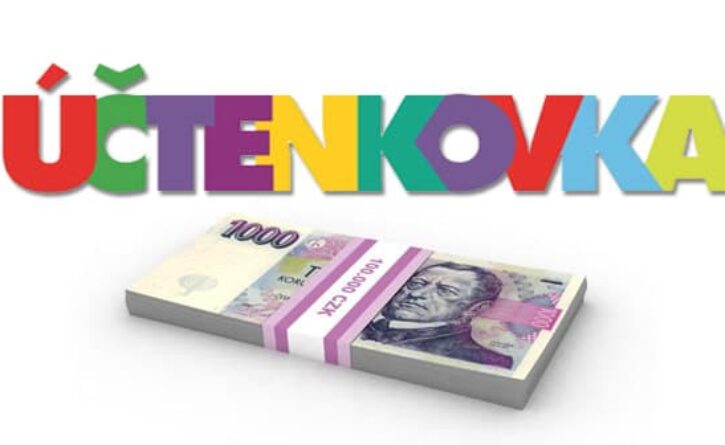 logo účtenkovky a 100 tisíc korun