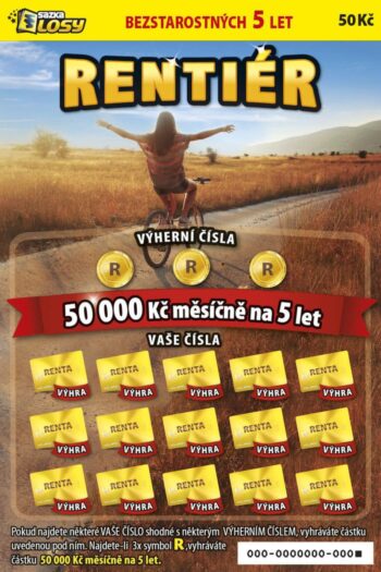 Rentiér stírací los přední strana nesetřená