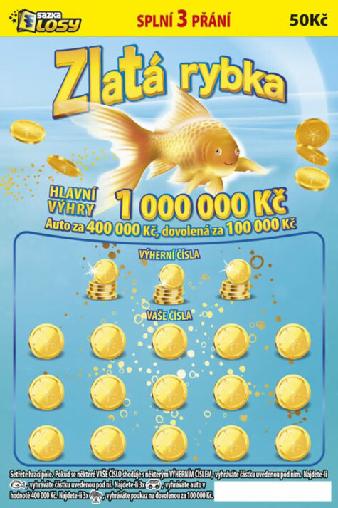 Stírací los Zlatá rybka od Sazky