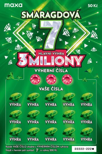 Ukázka nesetřeného losu Smaragdová 7