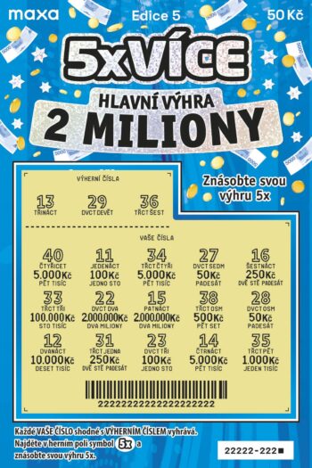 Ukázka setřeného losu 5x více