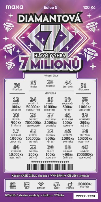 Ukázka setřeného losu Diamantová 7