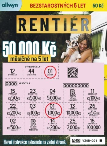 Ukázka setřeného losu Rentiér