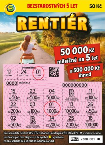 Ukázka setřeného losu Rentirér