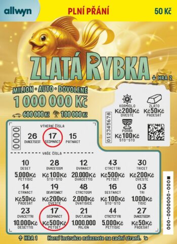 Ukázka setřeného losu Zlatá rybka