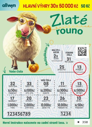 Ukázka setřeného losu Zlaté rouno