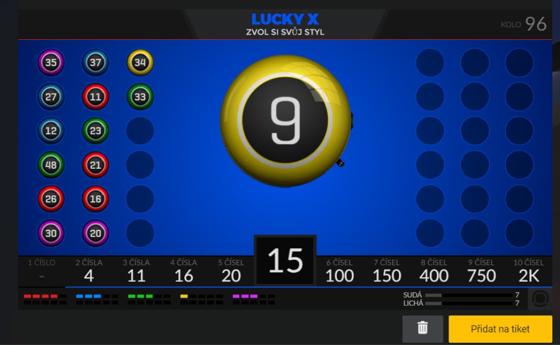 Volba čísel Lucky X 2