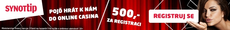 Synot 500 Bonus pro nové hráče - registrační bonus