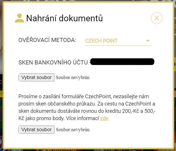 Ověření účtu na Czech pointu - registrace v kasinu kartáč