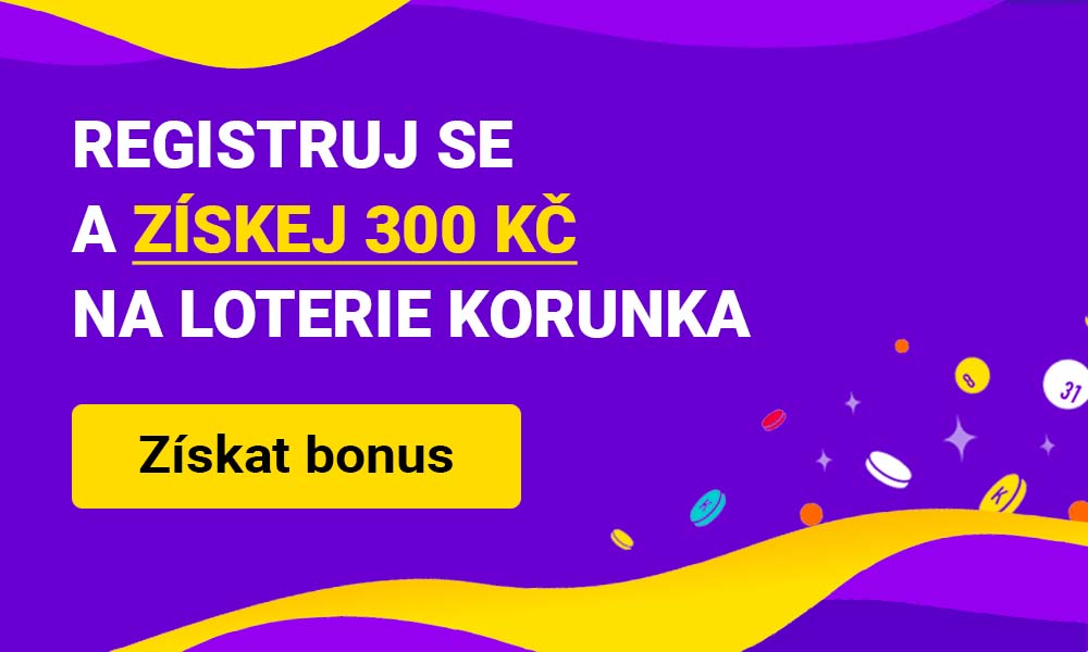 Loterie Korunka 300 Kč za registraci