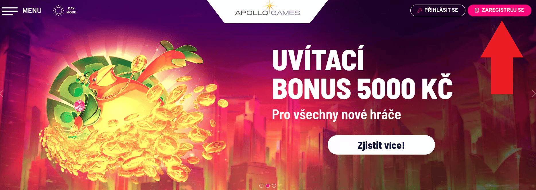 Apollo Games registrace bonus