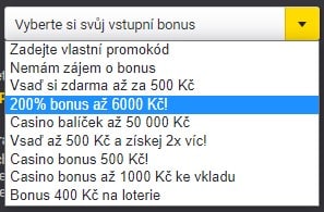Fortuna bonus 200% až 6000 Kč