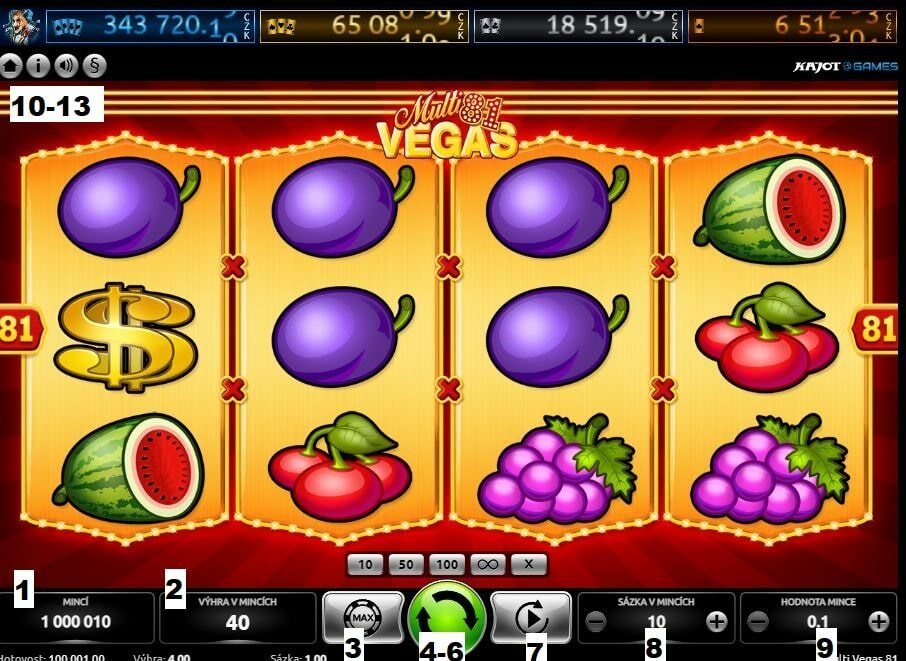 Jak hrát daný automat Multi Vegas 81