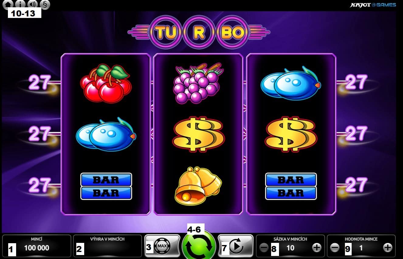 Jak hrát online herní automat Turbo 27