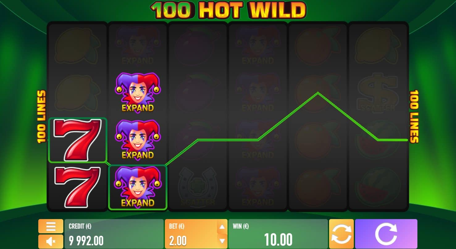 100 Hot Wid online automat Expanding Wild symbol