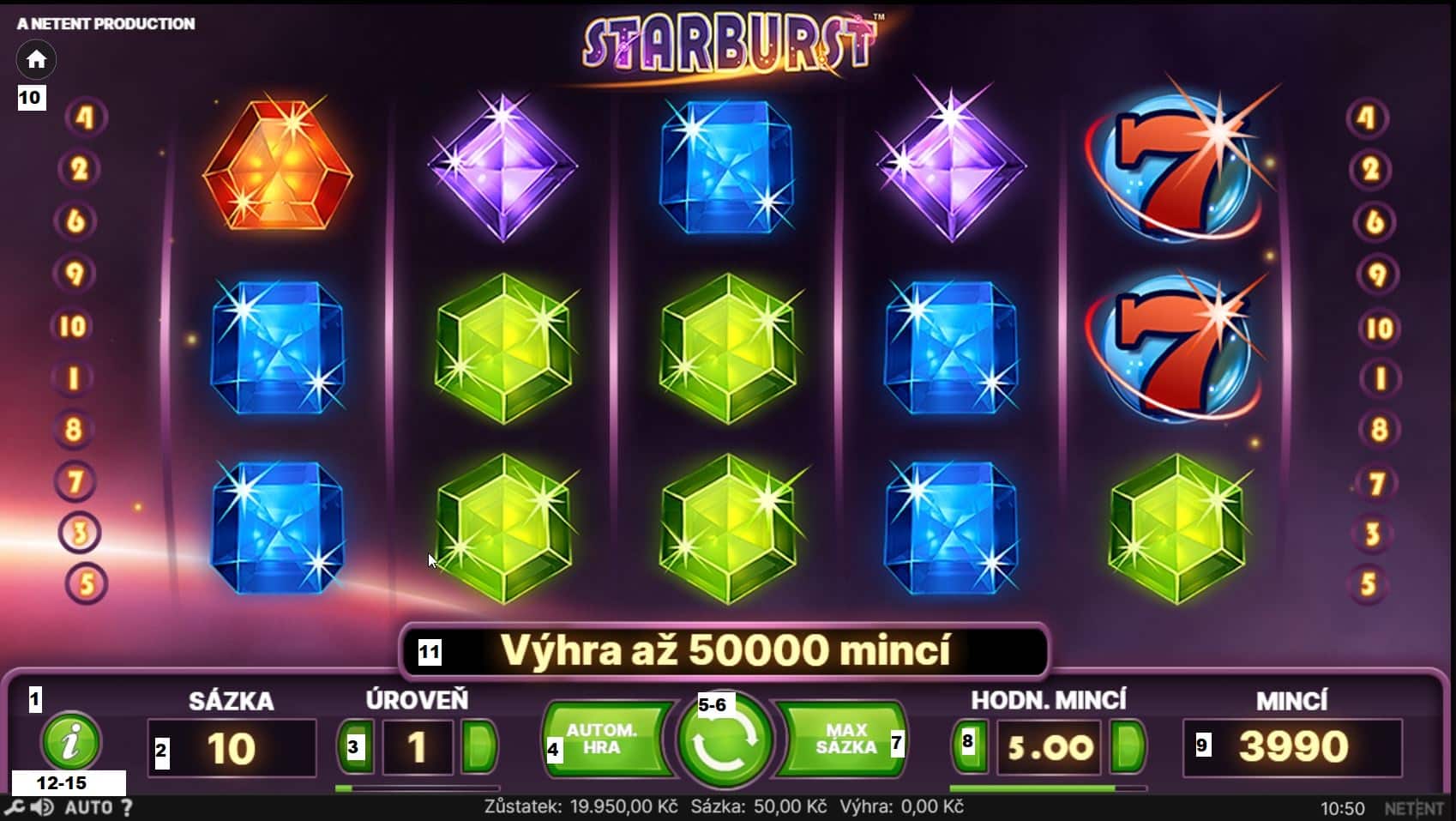 Jak hrát online automat Starburst