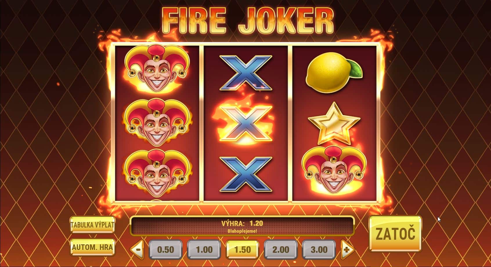Speciální funkce Fire Joker