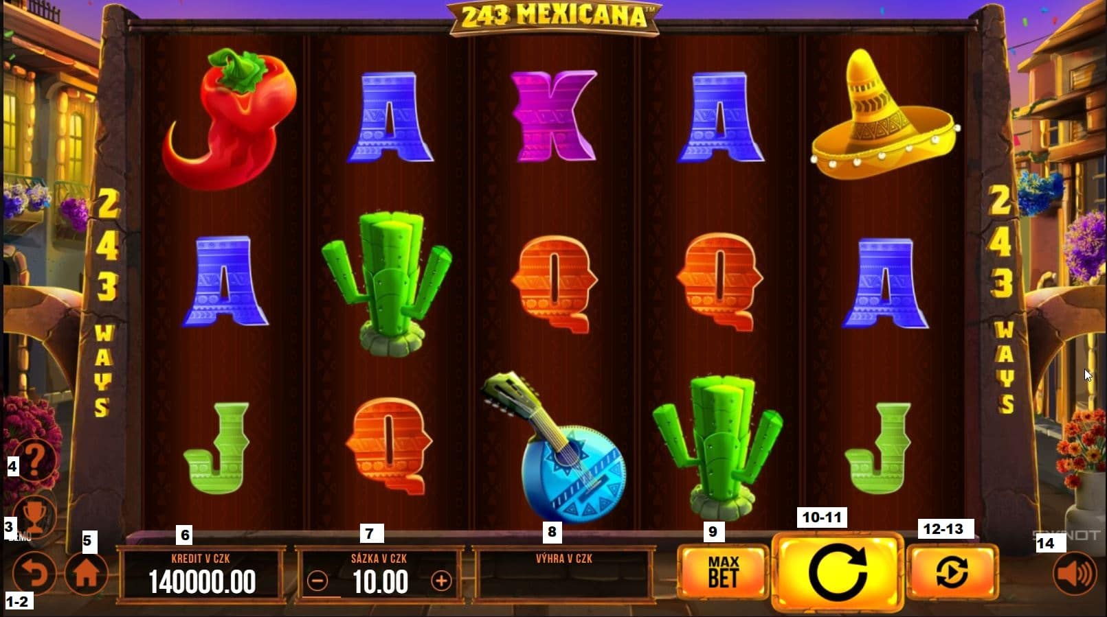 Jak hrát online herní automat 243 Mexicana