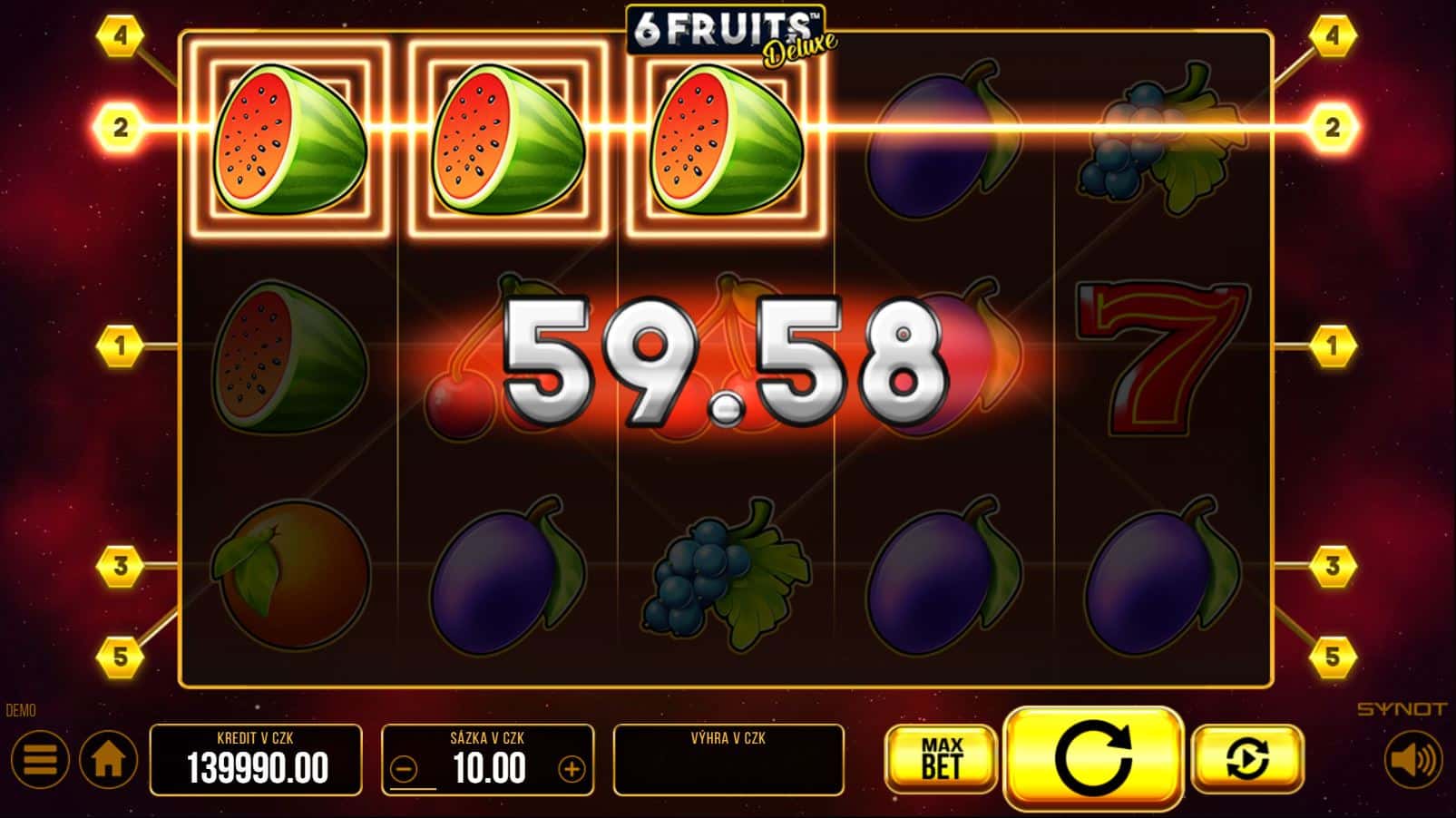 Téma a symboly 6 Fruits Deluxe