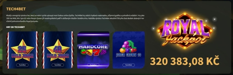 Tech4Bet jackpot na Bonver Casinu