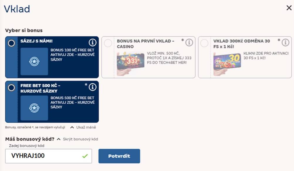 Zadání promokódu bonus Merkur