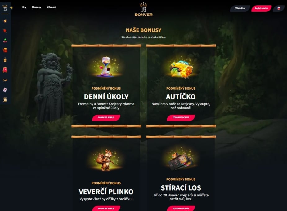 Nabídka bonusů Bonver