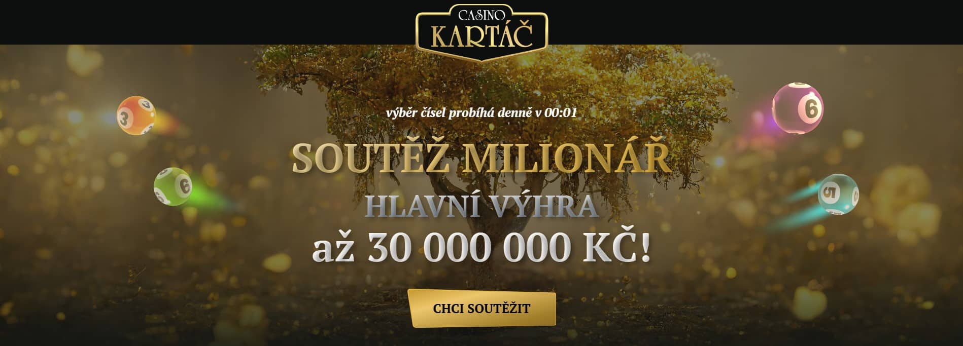 Soutěž Milionář v casinu Kartáč