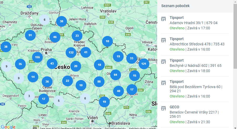 Korunka pobočky