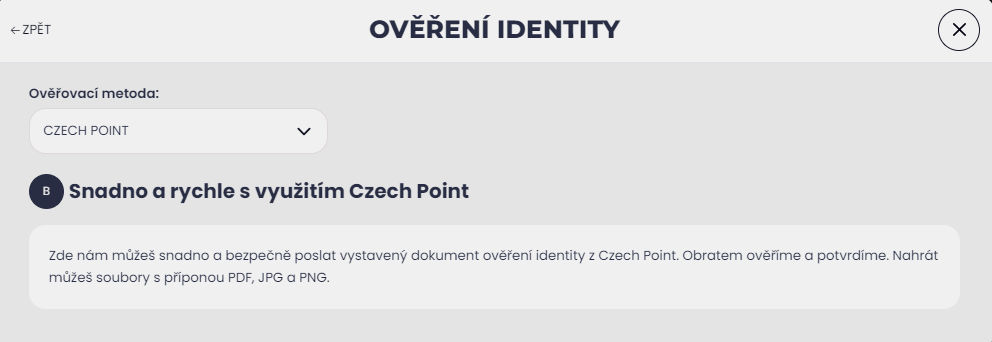 Ověření identity Czech Point v Ecasino.cz