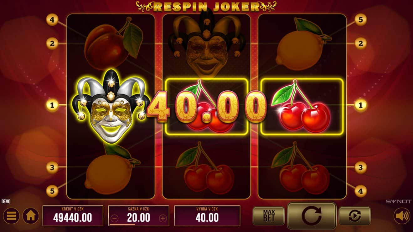 Respin Joker online automat Wild symbol
