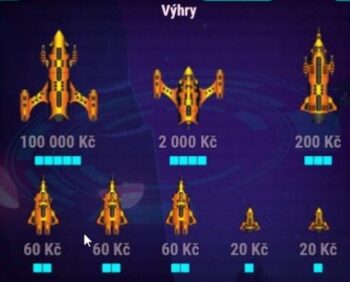 Tabulka výher stíracího losu Hvězdné výhry