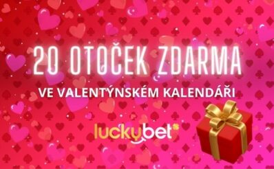 Dnešní bonus 20 free spinů ve Valentýnském kalendáři LuckyBet