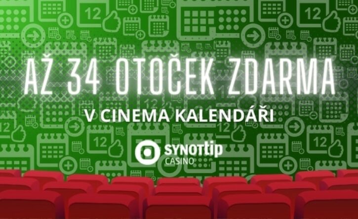 Až 34 free spinů v Cinema kalendáři u Synottipu