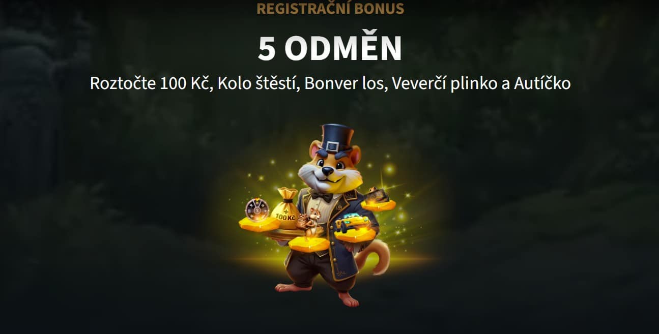 Registrační bonus bonver 5 odměn