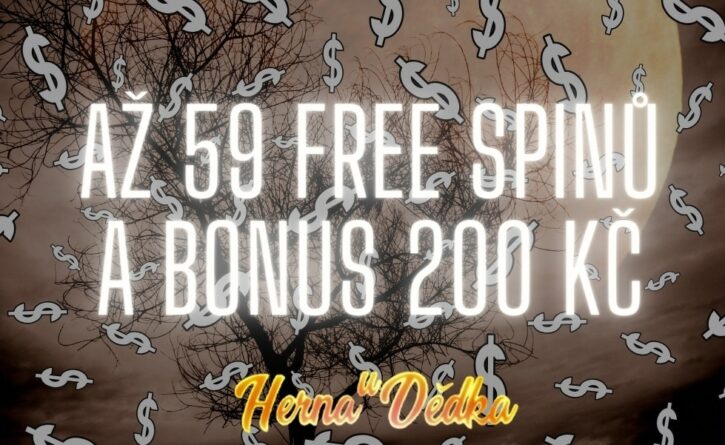 Získej až 59 free spinů a bonus 200 Kč i ty!