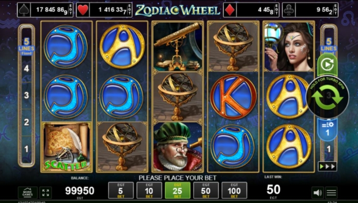 Hra Zodiac Wheel od Amusnetu