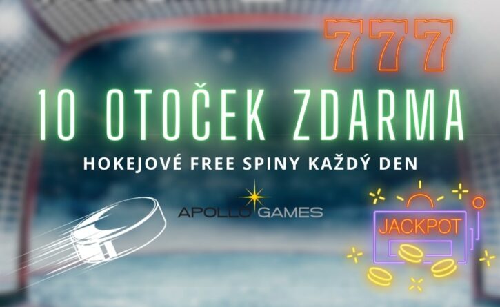 10 hokejových free spinů v casinu Apollo Games