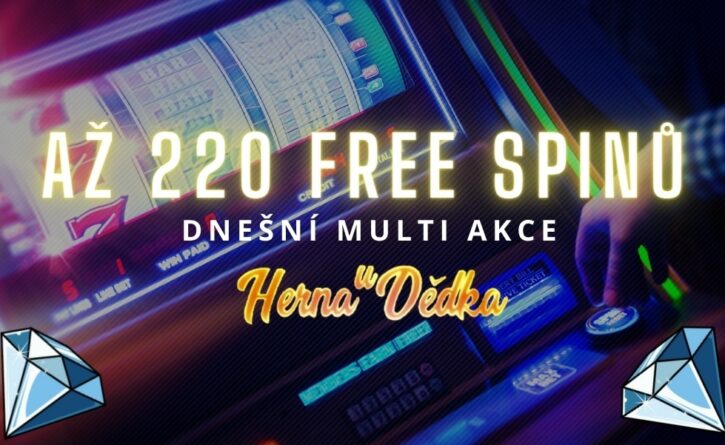 Dnes máš možnost získat až 220 free spinů v Herně U Dědka!