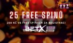 250 Kč ve free spinech pro nové hráče v BetX casinu!