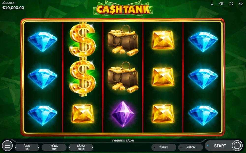 Online herní automat Cash Tank