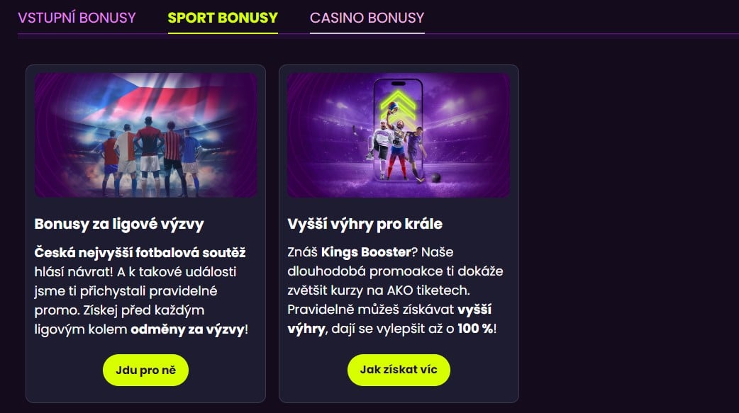 Bonusy v sázkové kanceláři Kingsbet