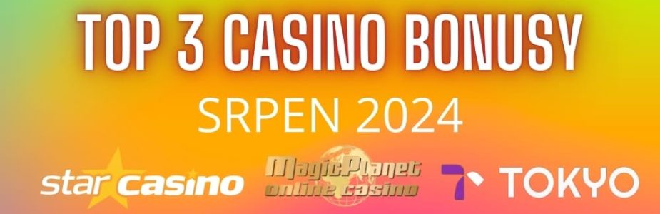 Top 3 casino bonusy srpen 2024