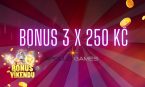 Bonus víkendu 3x 250 Kč u Apolla!