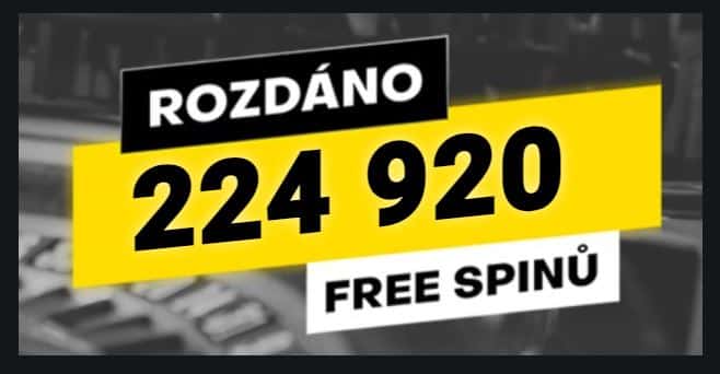 Počet rozdaných free spinů na Fortuně