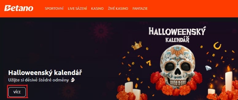 Vstup do Halloweenského kalendáře u Betana