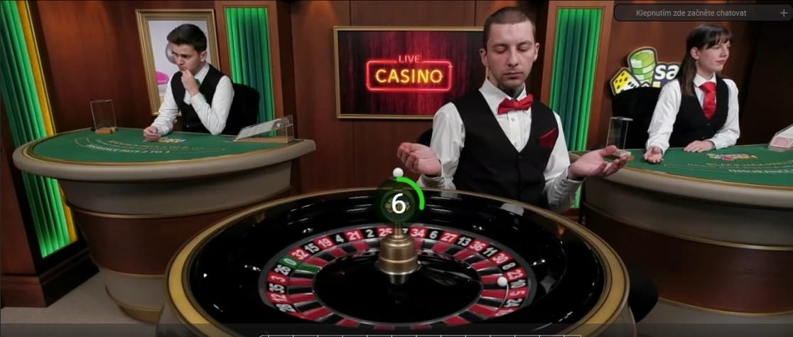 Krupiér v Sazka live casinu