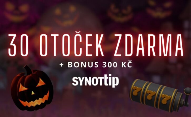 Získej dnes 30 free spinů a bonus 300 Kč od Synottipu!